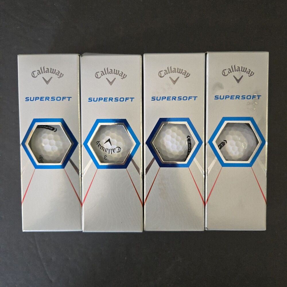 Callaway Supersoft Golf Balls - White, 4 Individual Packs Of 3 Total of 12-NEW
